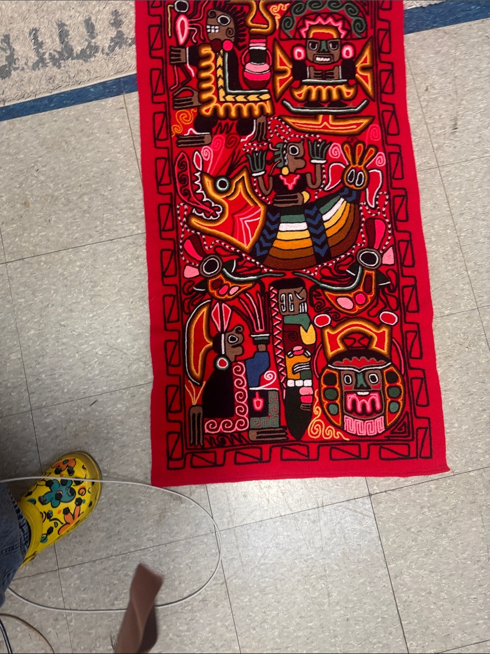 red art deco fabric
